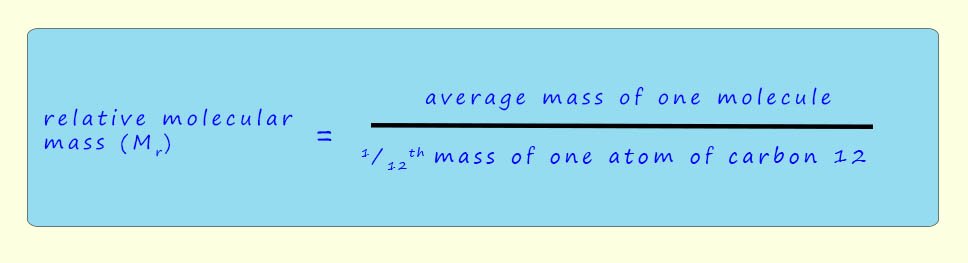 Equation to show the definition of relative molecular mass Mr